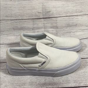 Vans kids slip on white shoes size kid 13